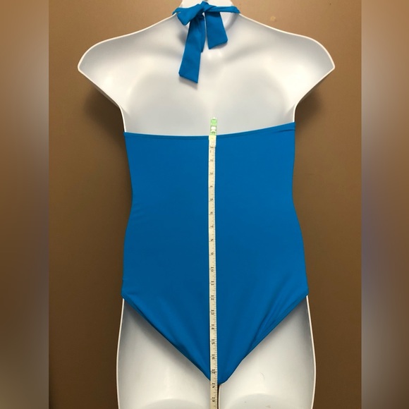 Blue One-pieces Tie Neck Swimsuit - Picture 7 of 12